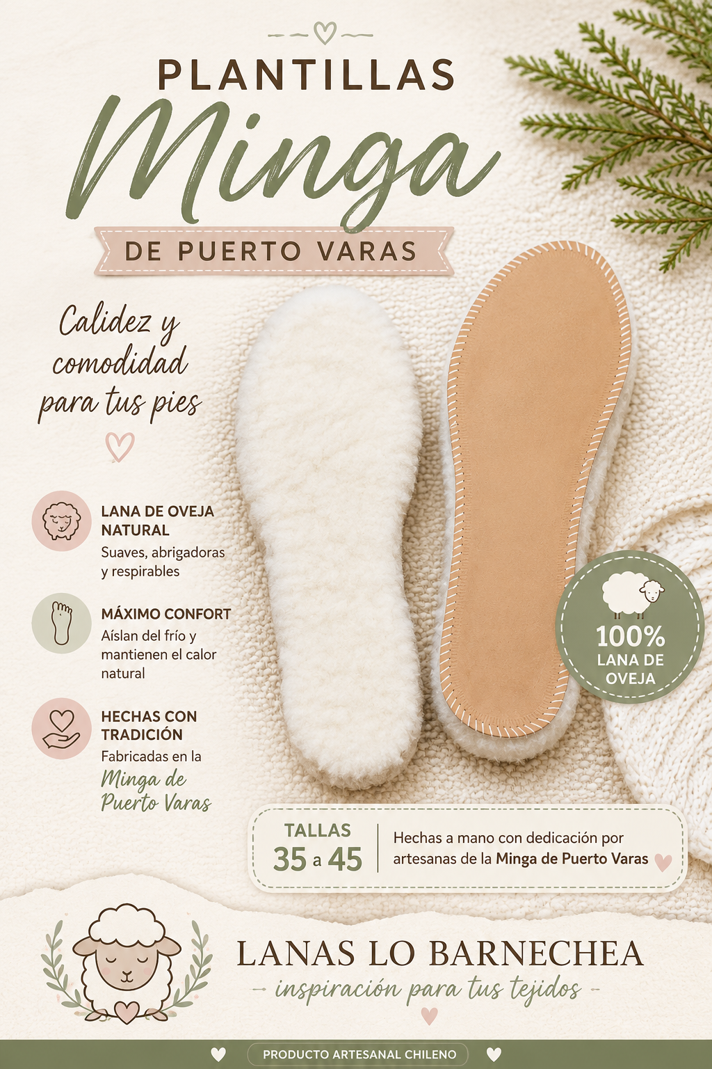 Plantillas de cuero de oveja